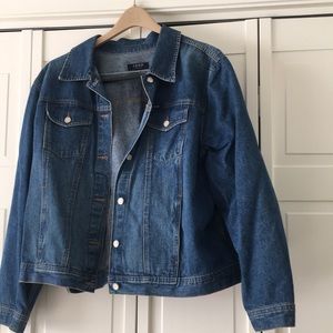 Jean Jacket, with Crystal flag on back
